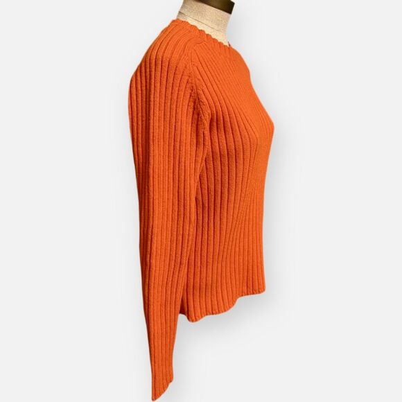 Vintage Abercrombie & Fitch Sweater Womens M Made in Australia Rib Knit Orange - Picture 3 of 16